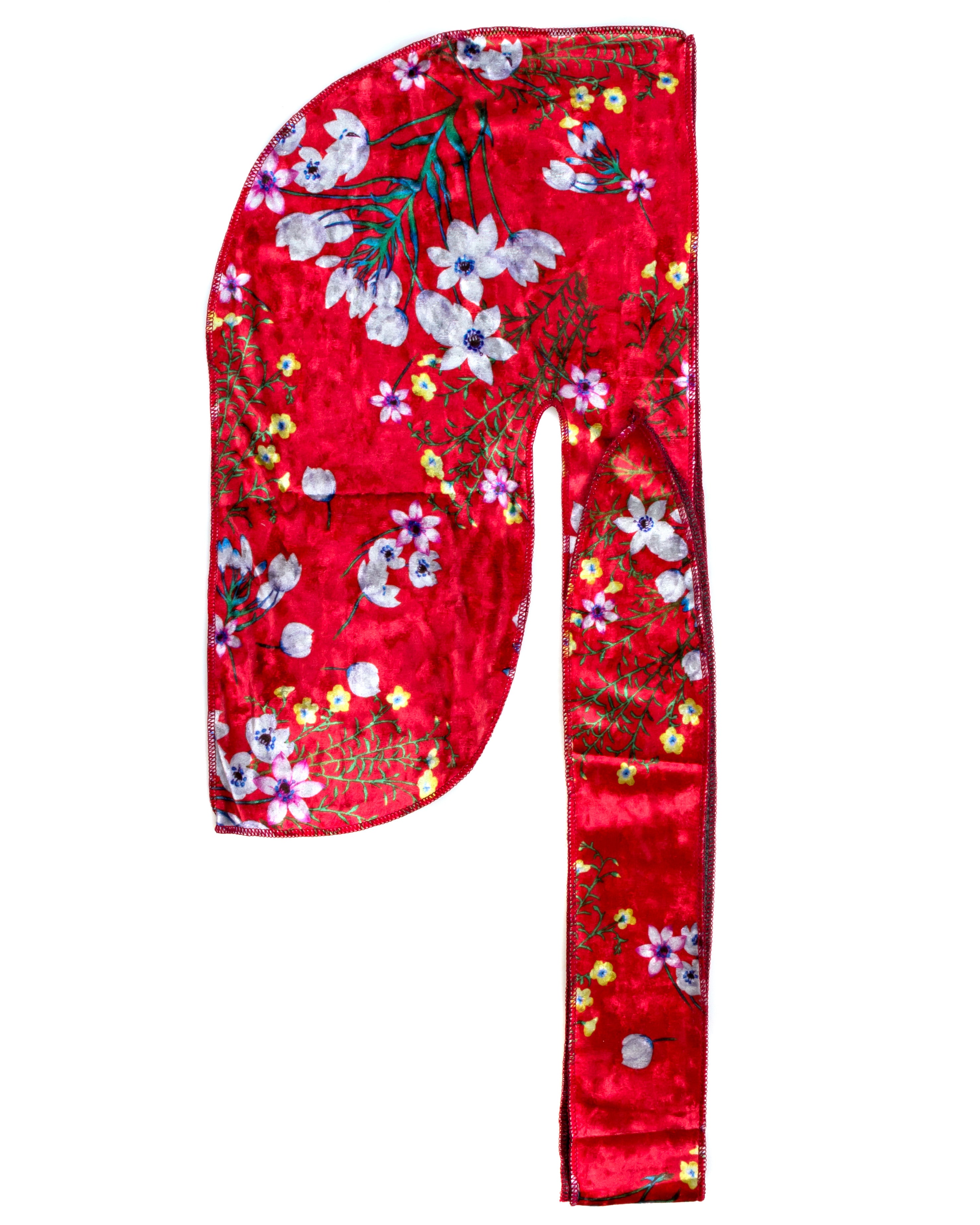 【OVERDUEFLAIR】VELVET KERCHIEF Floral-Gray-Voided-Cut-Velvet-