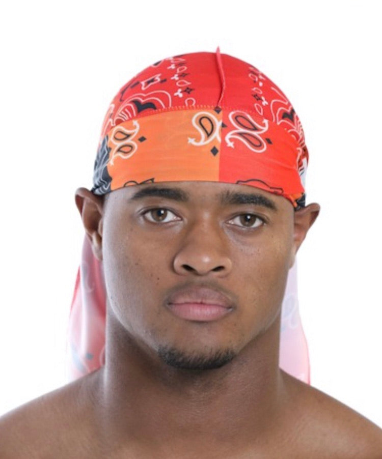 Red Bandana Print Du Rag- Premium durag Wave Cap doorags durags wavers ...
